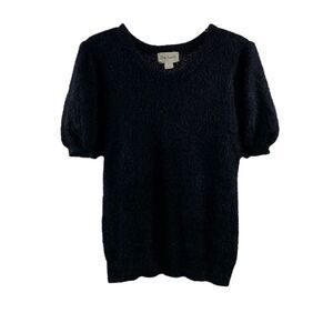 The Reeds Black Fuzzy Knit Top Size L